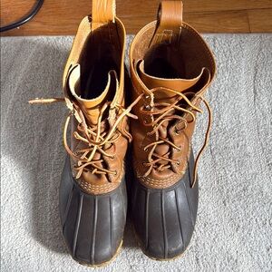 L.L. Bean Tan and Black Duck Boots
